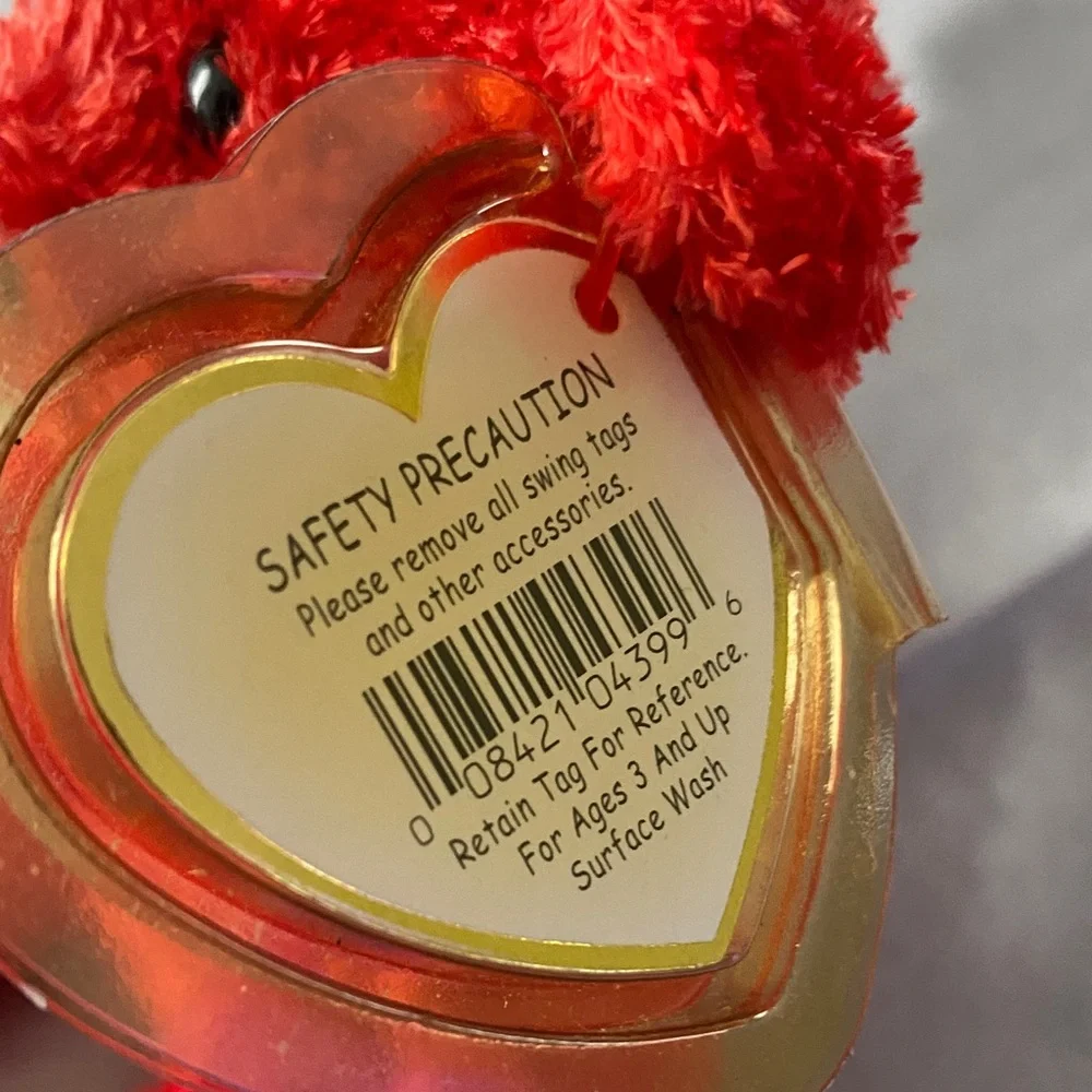 2001 Ty Beanie Baby Cizzle The Vibrant Red Bear Teddy Bear